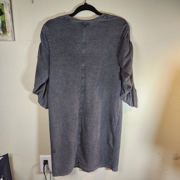 JANE AND DELANCEY Anthropologie Knit Sweatshirt Dress XS Rouching on Sleeves - Picture 8 of 12